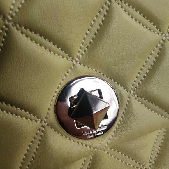 Kate Spade Natalia Quilted Chain Medium Shoulder Bag Crossbody Frosty Lime - Picture 7 of 15